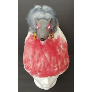 Gemmy Halloween Chewing Rat 🐀 Hat Lighted Eyes Adjusts Halloween Spooky Works